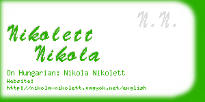 nikolett nikola business card